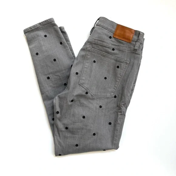 J. Crew High Rise Toothpick Polka Dot Jeans - Picture 2 of 8